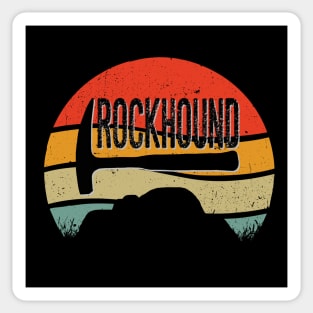 Rockhound Rock Pick Geology Hammer - Distressed Vintage Sunset Sticker